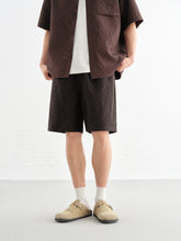 Men's Solid Knit Shorts with Letter Jacquard